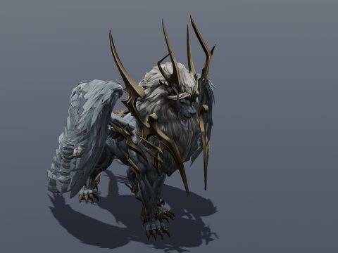 Seraphic Roar beast Animated Rigged Modello 3D