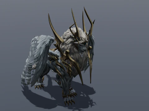 Seraphic Roar beast Animated Rigged 3D Model