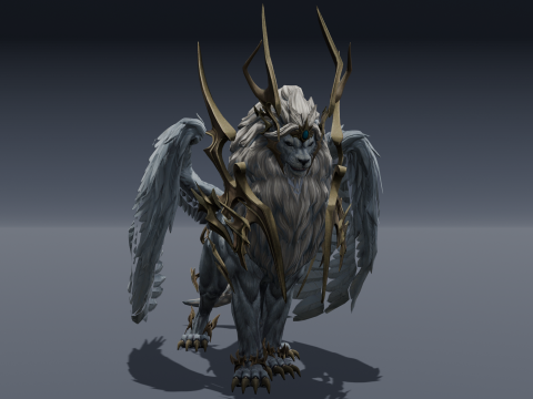 Seraphic Roar beast Animated Rigged Modello 3D