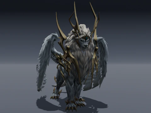 Seraphic Roar beast Animated Rigged 3D Model