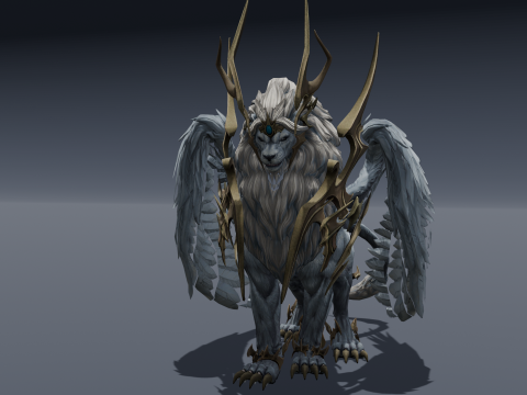 Seraphic Roar beast Animated Rigged Modello 3D