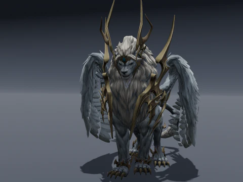 Seraphic Roar beast Animated Rigged 3D Model