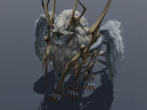 Seraphic Roar beast Animated Rigged 3D Model
