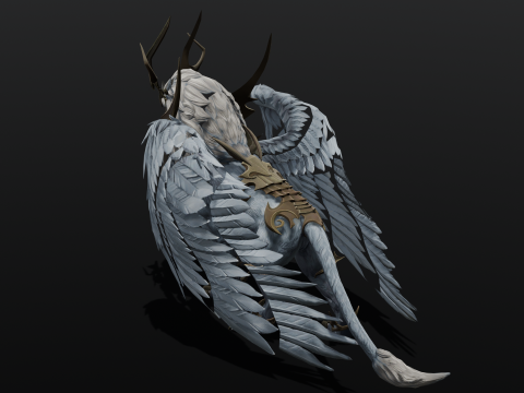 Seraphic Roar beast Animated Rigged Modello 3D