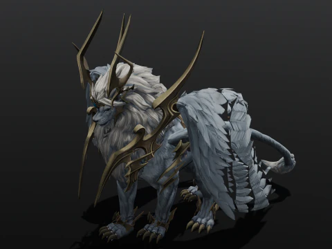Seraphic Roar beast Animated Rigged 3D Model