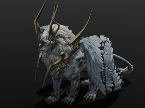 Seraphic Roar beast Animated Rigged 3D Model