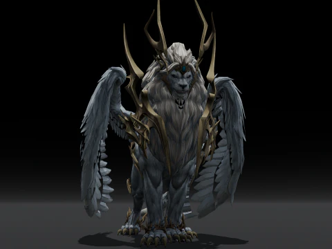 Seraphic Roar beast Animated Rigged 3D Model