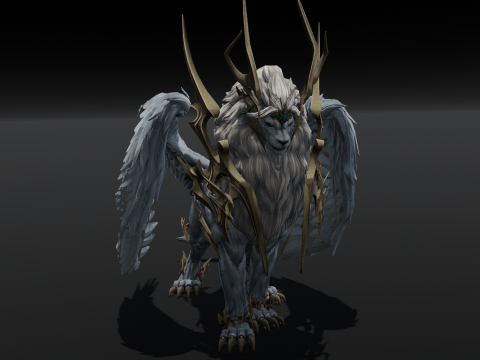 Seraphic Roar beast Animated Rigged Modello 3D