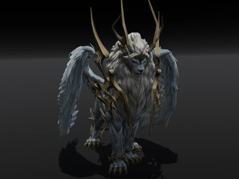 Seraphic Roar beast Animated Rigged 3D Model