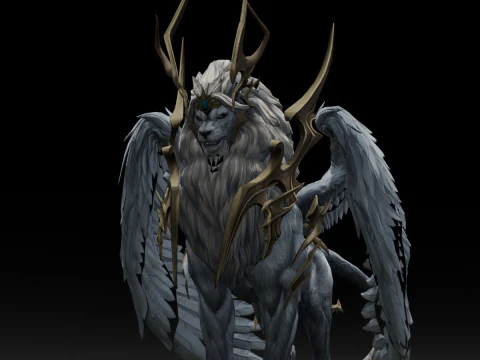 Seraphic Roar beast Animated Rigged 3D Model