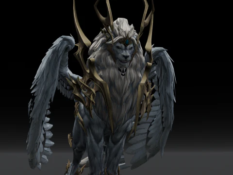 Seraphic Roar beast Animated Rigged 3D Model