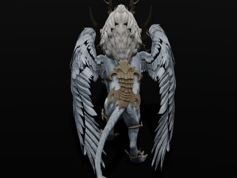Seraphic Roar beast Animated Rigged Modello 3D