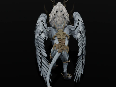 Seraphic Roar beast Animated Rigged 3D Model