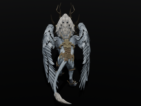 Seraphic Roar beast Animated Rigged Modello 3D