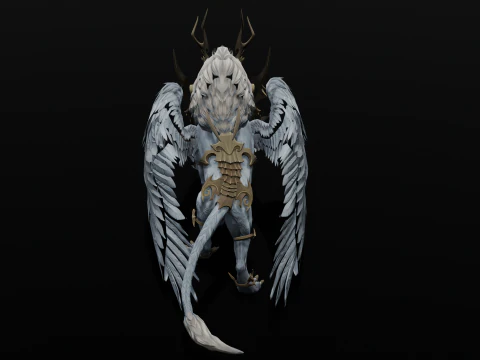 Seraphic Roar beast Animated Rigged 3D Model