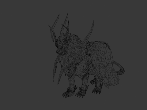 Seraphic Roar beast Animated Rigged Modello 3D