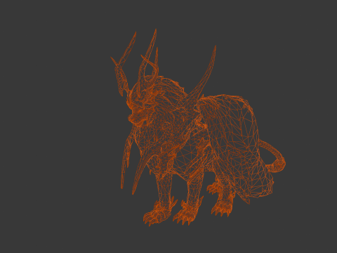 Seraphic Roar beast Animated Rigged Modello 3D