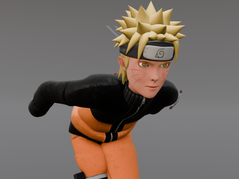 Naruto Animated Rigged Modèle 3D