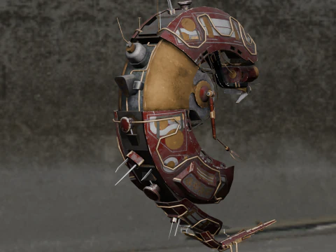 Sci-Fi Animated Shrimp 3D Model