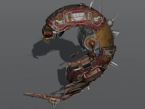 Sci-Fi Animated Shrimp 3D Model