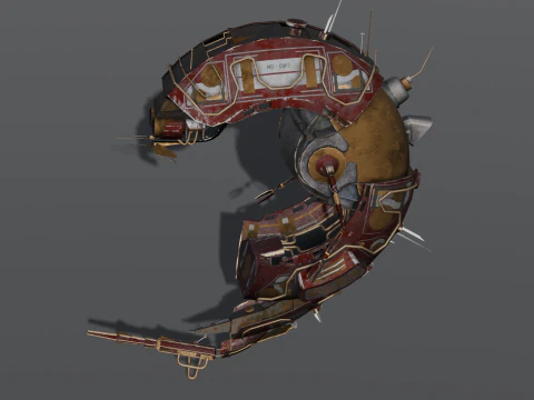 Sci-Fi Animated Shrimp 3D Model