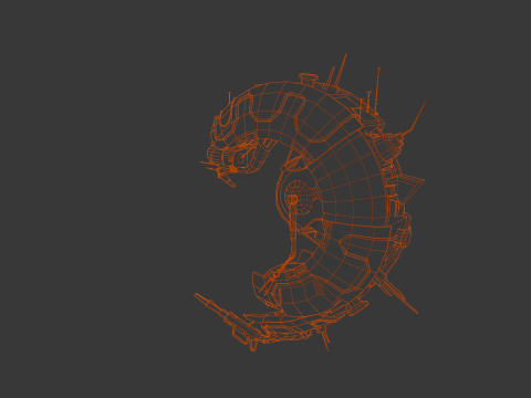 Sci-Fi Animated Shrimp Modelo 3D