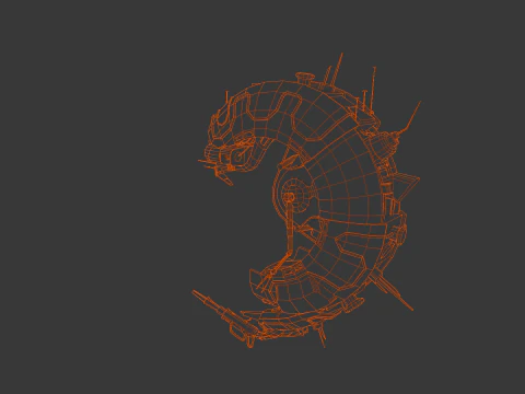 Sci-Fi Animated Shrimp 3D Model