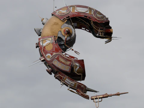 Sci-Fi Animated Shrimp 3D Model