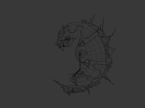 Sci-Fi Animated Shrimp 3D Model