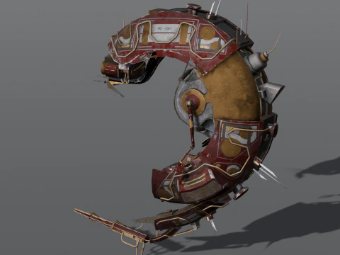 Sci-Fi Animated Shrimp 3D Model