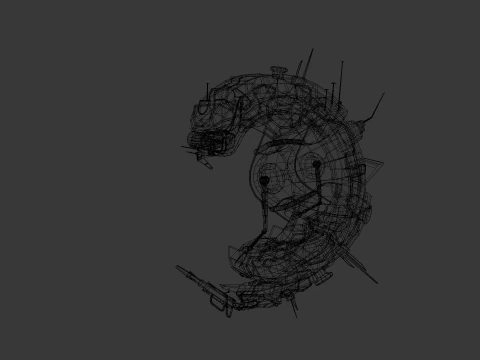 Sci-Fi Animated Shrimp 3D Model