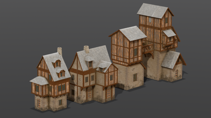 House Pack 3D Model .c4d .max .obj .3ds .fbx .stl .blend 
