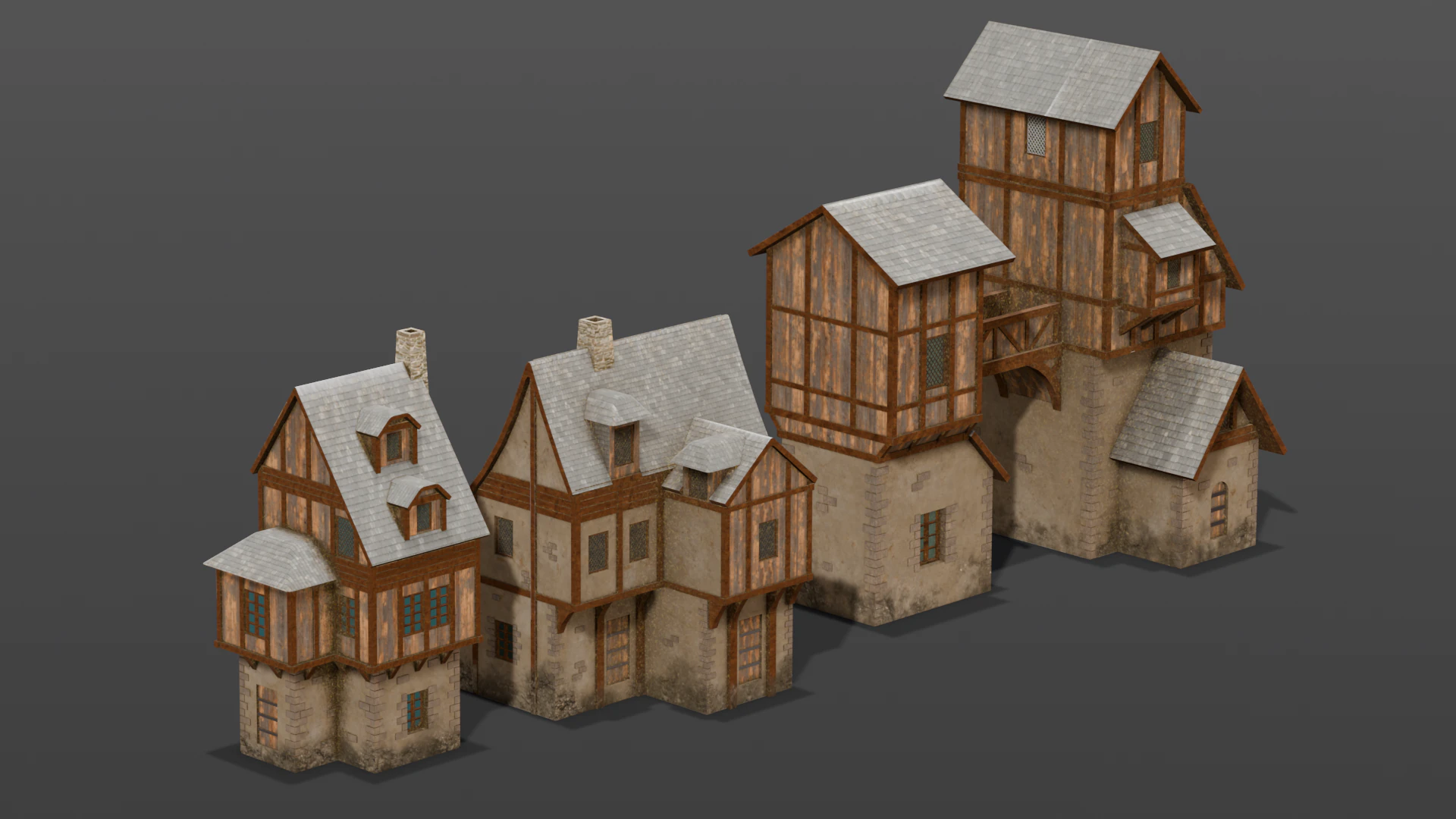 House Pack 3D Model .c4d .max .obj .3ds .fbx .stl .blend 