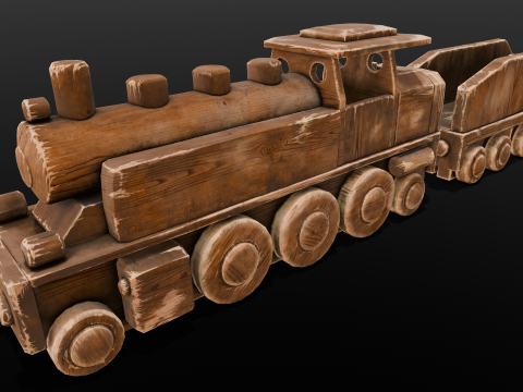Wooden train Modelo 3D