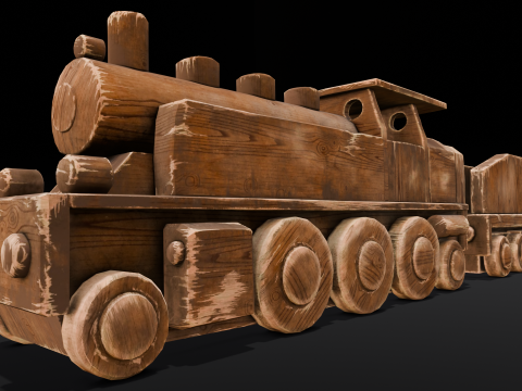 Wooden train Modelo 3D