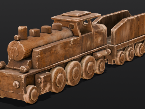 Wooden train Modelo 3D