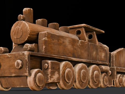 Wooden train Modelo 3D