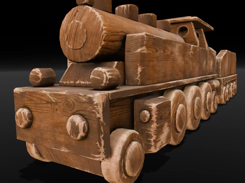Trenino in legno Modello 3D