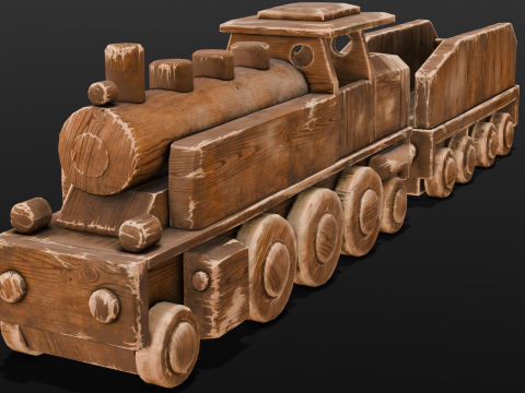 Wooden train Modelo 3D
