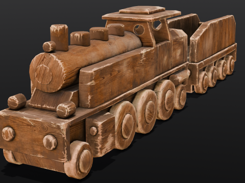 Wooden train Modelo 3D