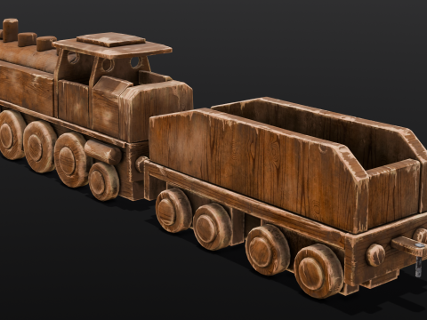 Wooden train Modelo 3D