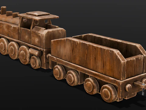 Trenino in legno Modello 3D