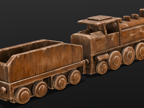Wooden train Modelo 3D