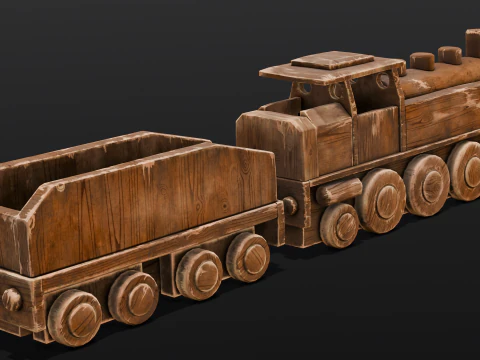 Trenino in legno Modello 3D