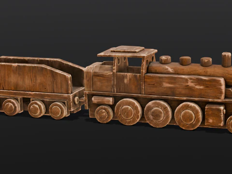 Trenino in legno Modello 3D
