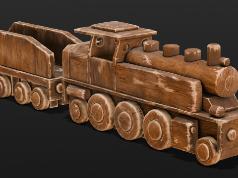 Wooden train Modelo 3D