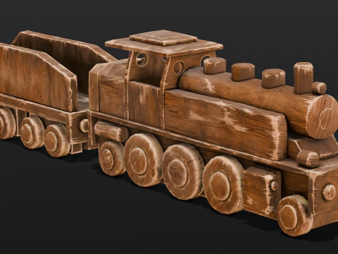 Trenino in legno Modello 3D