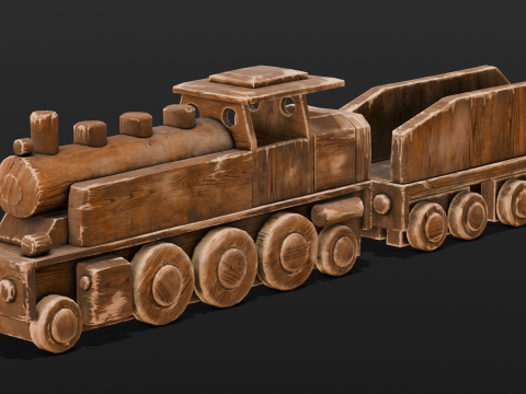 Wooden train Modelo 3D