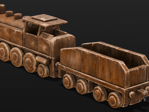 Wooden train Modelo 3D