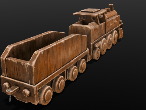 Wooden train Modelo 3D